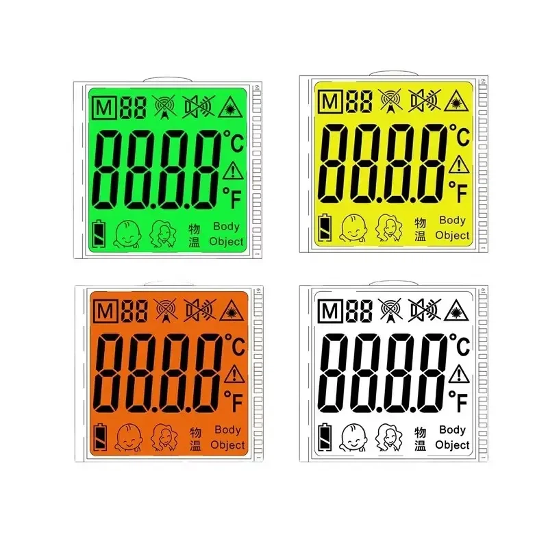 2,8 V mukautettu 7 segmentin 4-numeroinen TN STN VA LCD-näyttö lämpömittarille